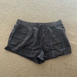 Aerie Black and Blue Swim Trunks with Elastic Waistband